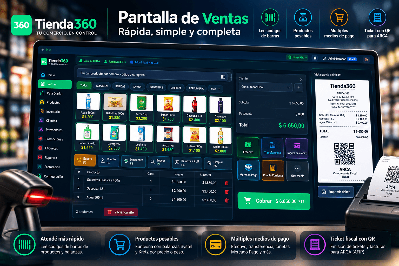 Ventas rápidas en Tienda360