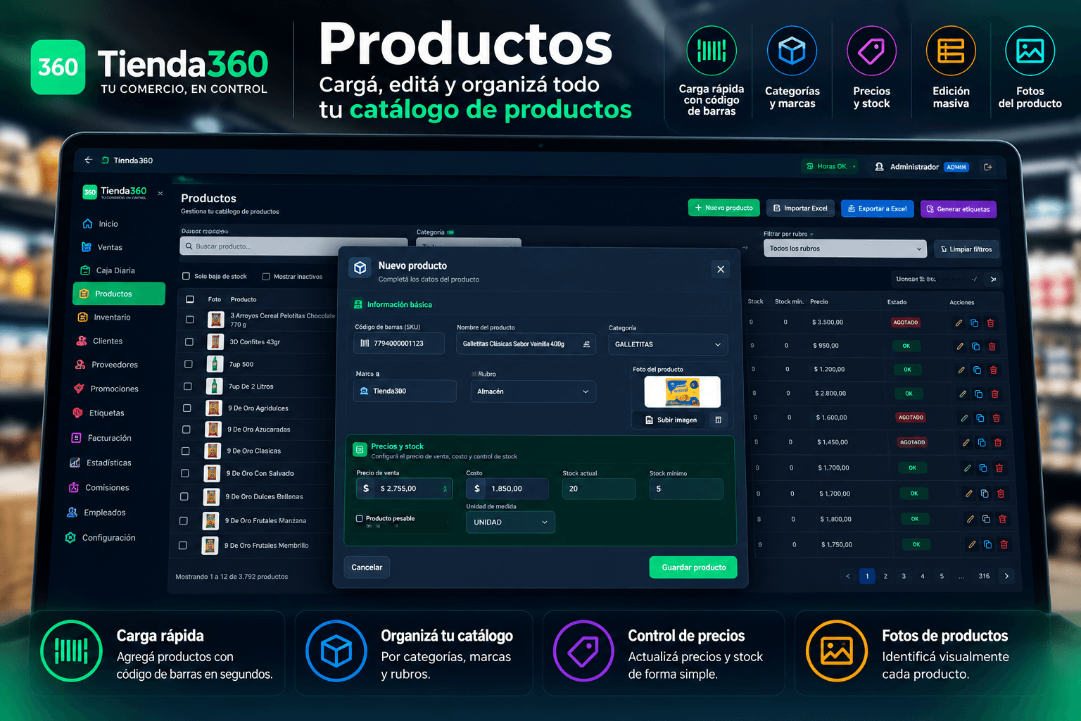 Productos bajo control en Tienda360